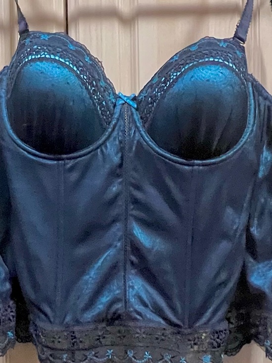Affinitas Other - Affinitas Black and Teal Lace Bustier Bra